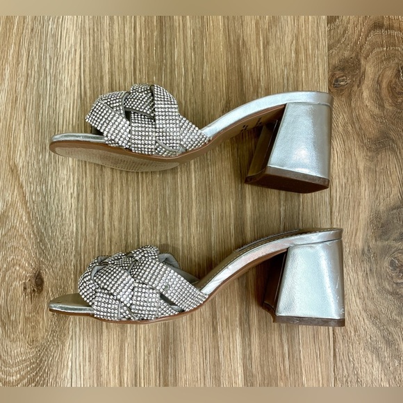 Steve Madden Maillot Braided Embellished Glitter Heeled Sandal -Size 4 NWOT - Picture 4 of 6